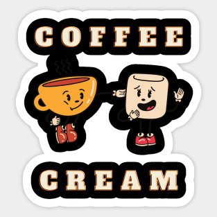 Coffee Cream Cups T-Shirt Design Sticker